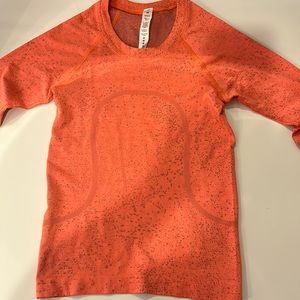 lululemon swiftly tech 2.0 *race - size 0 - neon orange - rare
